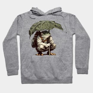 Retro Frog adventurer under leaf Hoodie